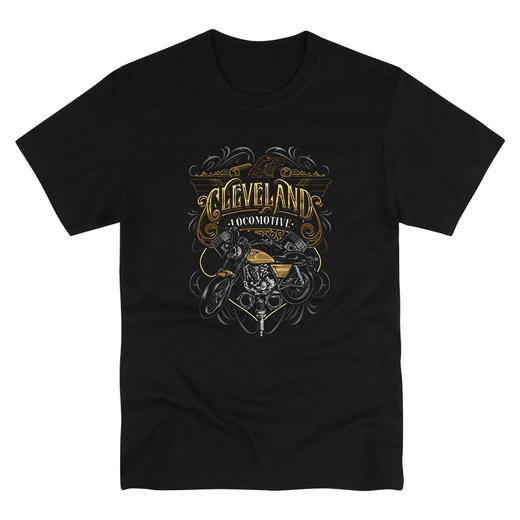 自由基地夏装新款男装黑白宽松版圆领短袖潮流FJ40图案印花T恤 商品图3