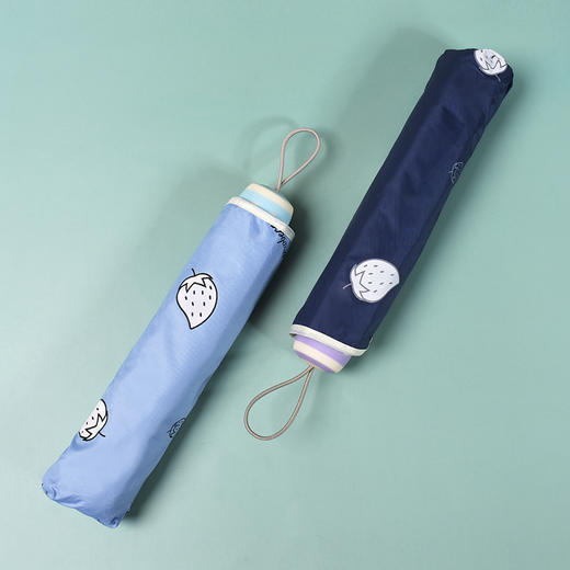 【遇水变色！晴雨两用】可爱草莓晴雨伞8骨骨架 黑胶防紫外线折叠太阳伞FZ20206 商品图1