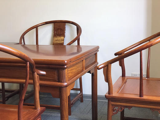 红桥红  家具严选  缅甸花梨（大果紫檀）  【恭王府圈椅茶桌七件套】 商品图4