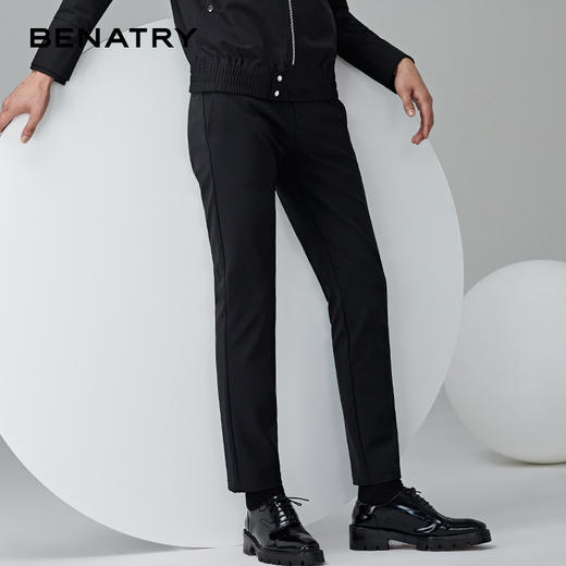 贝纳川黑色休闲长裤119332019402 商品图1