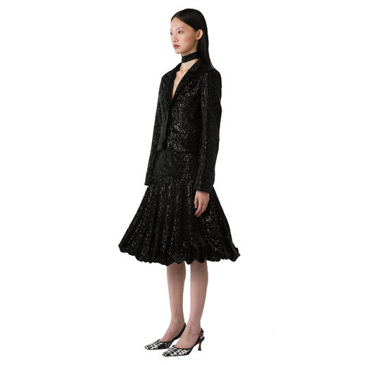 Allen 黑色丝绒亮片伞裙 商品图2