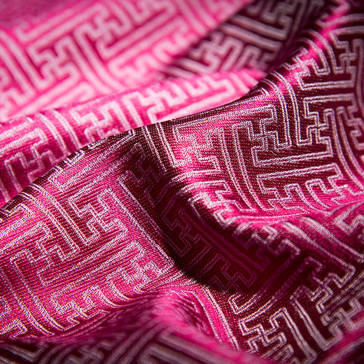 SAINTJOY/上久楷宋锦双面披肩 万字纹莲花玫红色SJ14019-1（仅供展示，勿拍） 商品图3