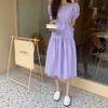 Purple puff sleeve shirt dress 紫色泡泡袖衬衫长裙JPY带授权招加盟代理 商品缩略图2