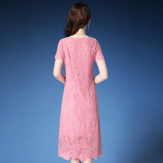 ZY-Q5086新品时尚优雅高端气质显瘦修身网纱刺绣连衣裙 商品图4