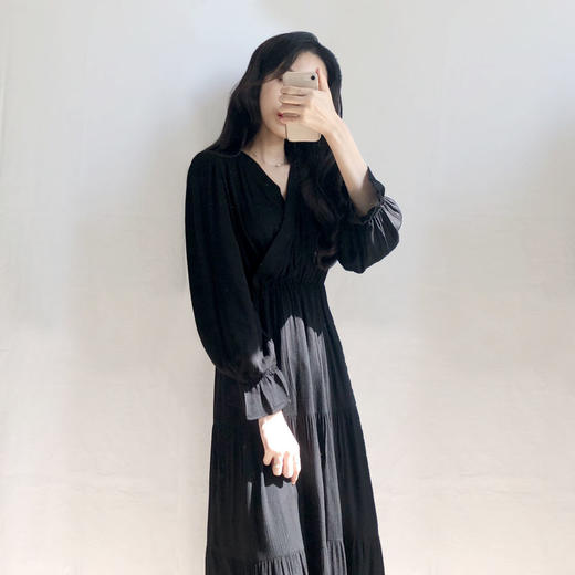 V-neck long sleeve long dress  V领长袖长连衣裙JPY带授权招加盟代理 商品图2