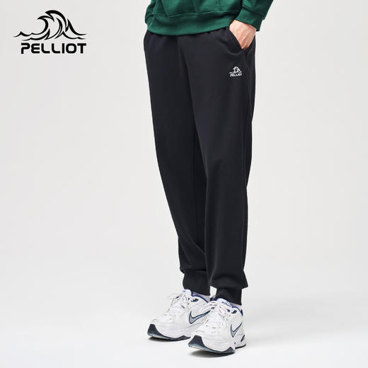 伯希和运动裤男士秋冬新款宽松百搭束脚长裤黑色休闲透气跑步卫裤 111033805 商品图1