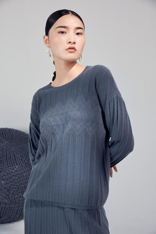  秋冬 圆领镂空羊绒女套衫 SJF92W125N 商品图0