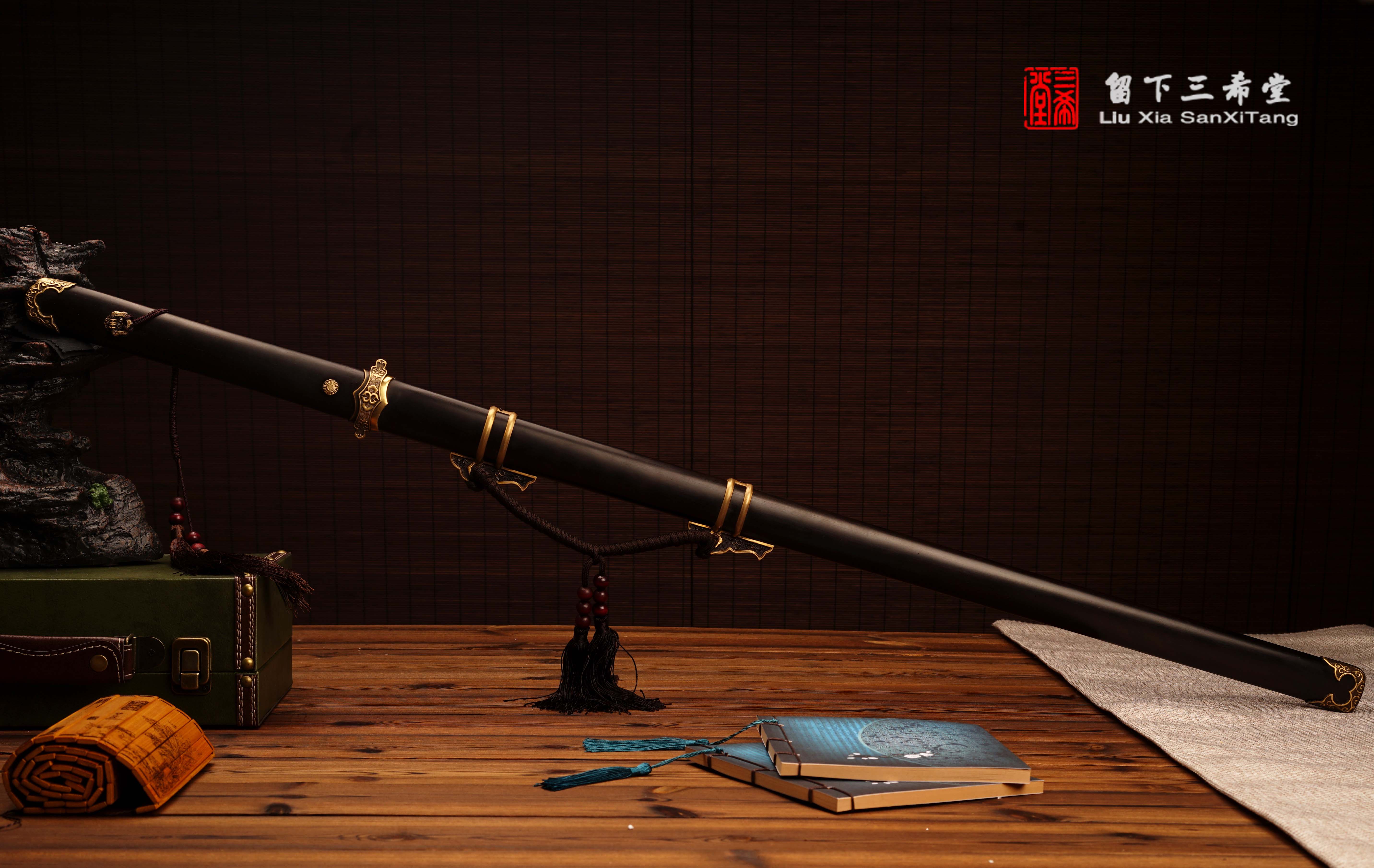 三希堂 绝影系列 乌木金戈唐刀 未开刃