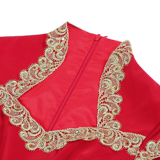 DLQ-A2416红色旗袍连衣裙  中国风女长款气质高端晚礼服 商品图2