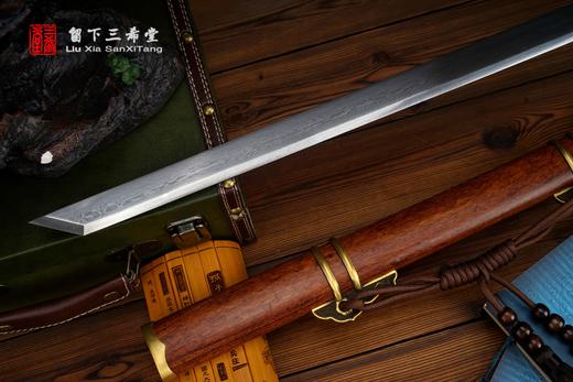 三希堂 绝影系列 酸枝木鱼皮金戈唐刀 未开刃 商品图5