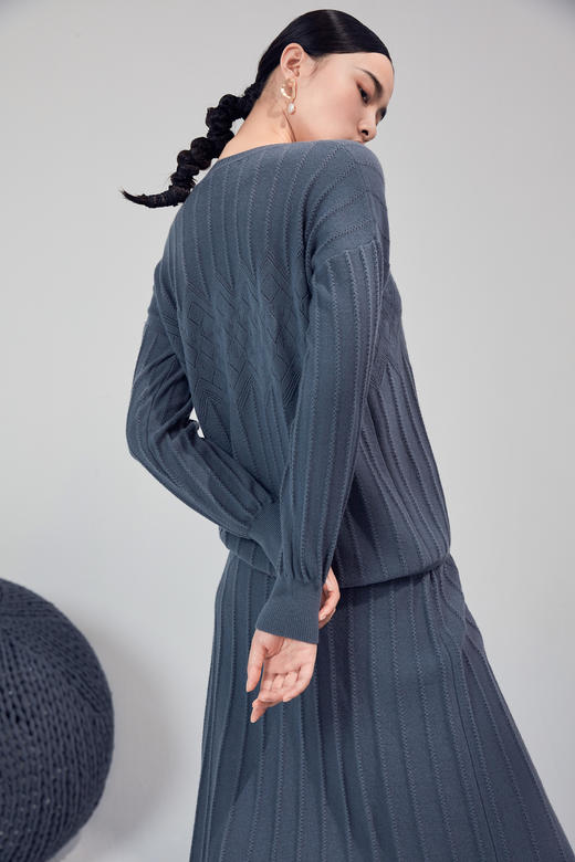  秋冬 圆领镂空羊绒女套衫 SJF92W125N 商品图4