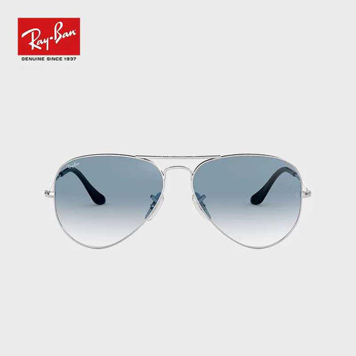rayban雷朋太阳眼镜银色镜框浅蓝色渐变镜片0rb3025