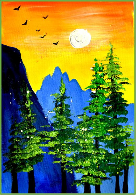 《森林美景》水粉/低幼【自动发货：下单后，点击手机短信中收到的链接，即可获取文件下载的链接；如有任何问题，可添加客服微信hm33268获得帮助】
 商品图0