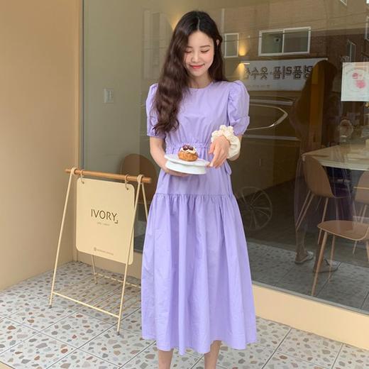 Purple puff sleeve shirt dress 紫色泡泡袖衬衫长裙JPY带授权招加盟代理 商品图1