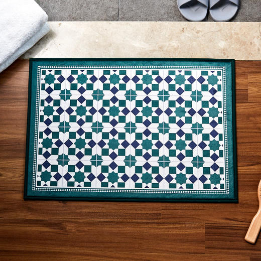 Persian Drawing Square Mat 45*65 Green 波斯绘图长方地垫 绿色JPY带授权招加盟代理 商品图1