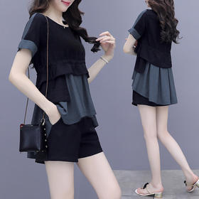 DLL-1123休闲套装   2020新款洋气宽松欧货显瘦气质两件套