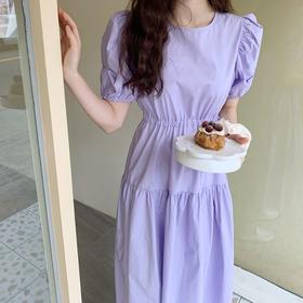 Purple puff sleeve shirt dress 紫色泡泡袖衬衫长裙JPY带授权招加盟代理