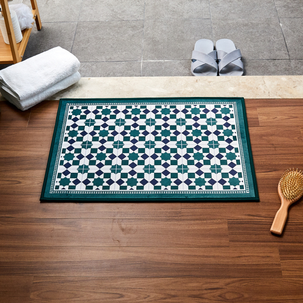 Persian Drawing Square Mat 45*65 Green 波斯绘图长方地垫 绿色JPY带授权招加盟代理