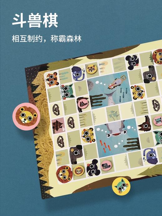 绿龙岛15合1儿童经典飞行棋五子棋跳棋学生益智多功能玩具斗兽棋 商品图4