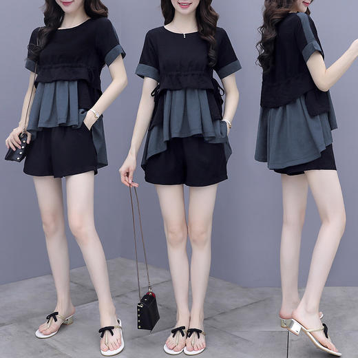 DLL-1123休闲套装   2020新款洋气宽松欧货显瘦气质两件套 商品图2