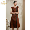 【峰蜡色波普几何】【香云纱】乔万尼夏季桑蚕丝真丝连衣裙16mm复古优雅印花裙子ES2E105 商品缩略图1