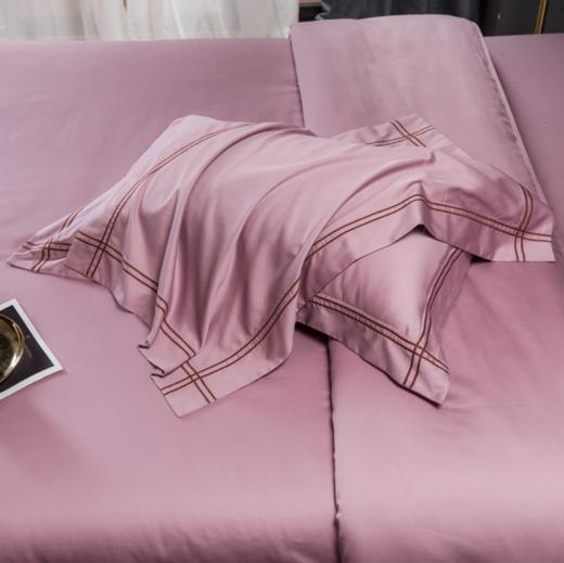 【床上用品】轻奢风纯棉酒店款四件套刺绣纯色全棉床上用品床单床笠套件 商品图2