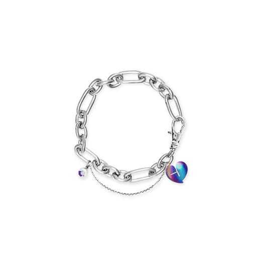 [H.Y.L.T] BLACKPINK BRACELET 粉墨 银色镭射爱心手链 黑粉新品JPY带授权招加盟代理 商品图0