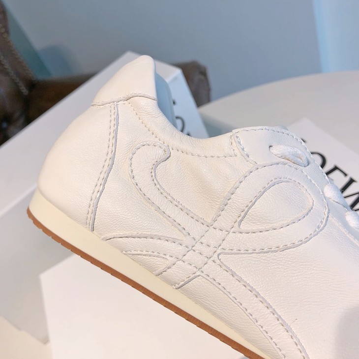 罗意威早秋新复古拼色真皮软底舒适百搭休闲阿甘鞋