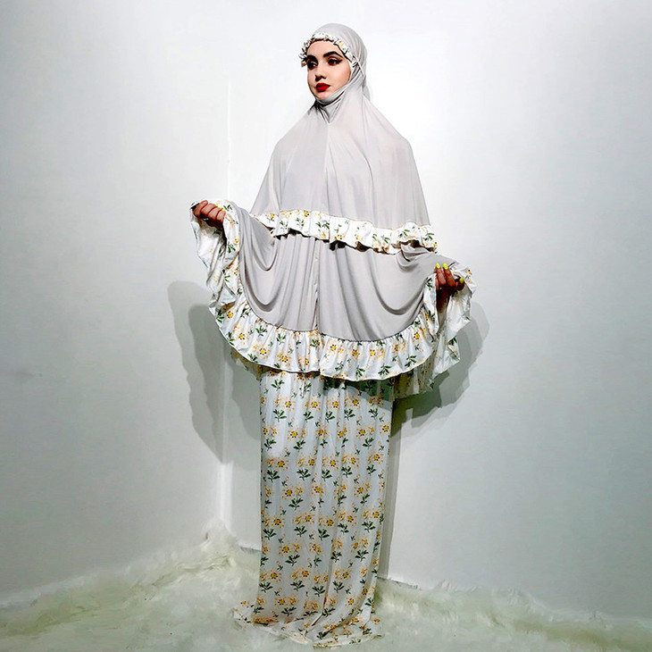 女士礼拜服盖头筒裙套装