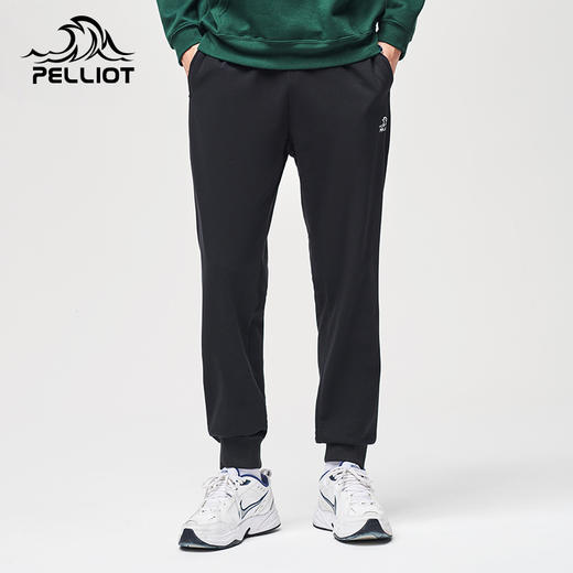 伯希和运动裤男士秋冬新款宽松百搭束脚长裤黑色休闲透气跑步卫裤 111033805 商品图0