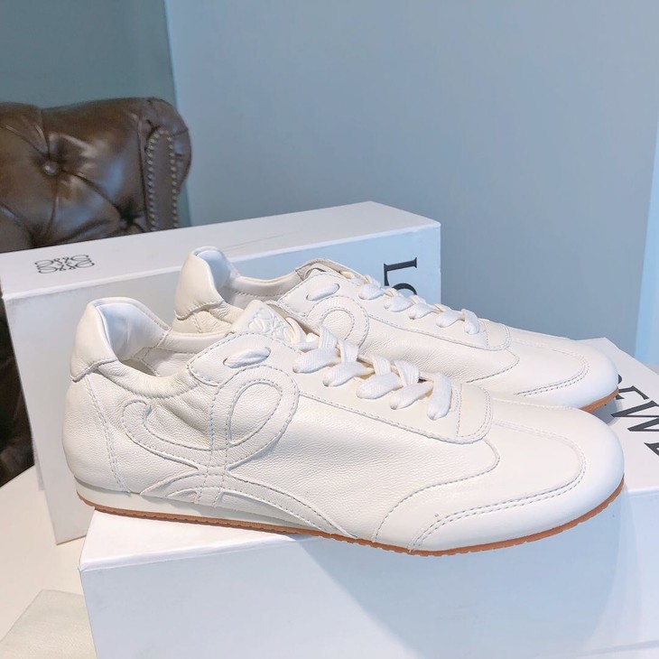 罗意威早秋新复古拼色真皮软底舒适百搭休闲阿甘鞋