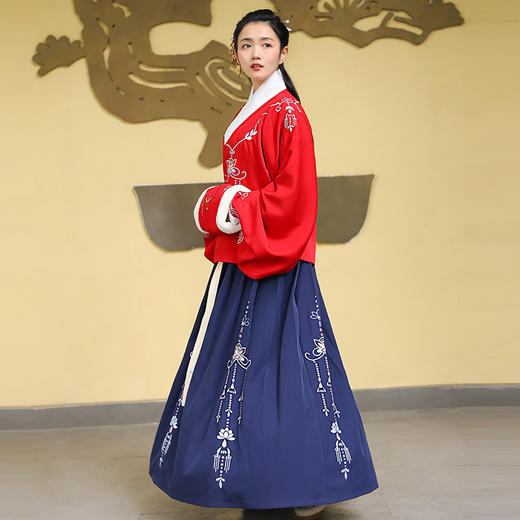 夭夭其华原创汉服女明制中国风日常交领袄裙秋冬非古装 商品图1
