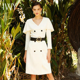 IWY/米白色连衣裙203062Q1