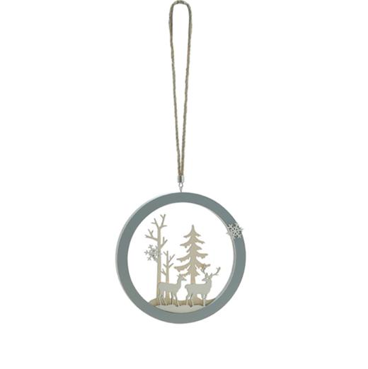 【装饰品】欧式ins装饰木质麋鹿圣诞挂件 创意家居装饰墙面挂饰圣诞节礼品 商品图1