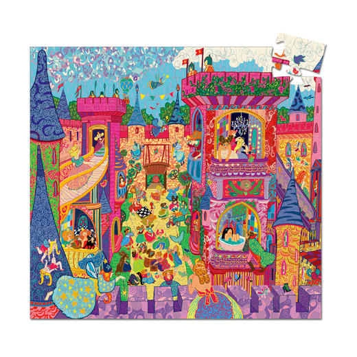 djeco仙女公主城堡女孩54片益智大块平面拼图4-5-6岁智力玩具礼盒 商品图1