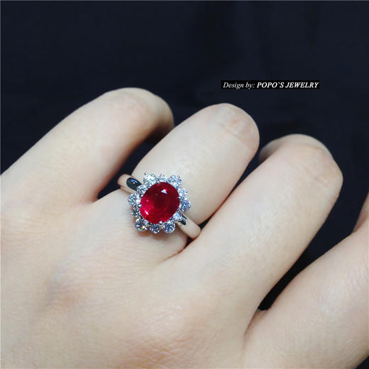 【每日特选】Pt900铂金缅甸红宝石钻石戒指(预约看货) 商品图6