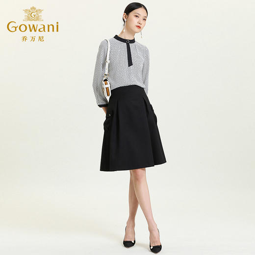 乔万尼秋季新品时尚波点领口撞色减龄衬衫ES3C549 商品图3