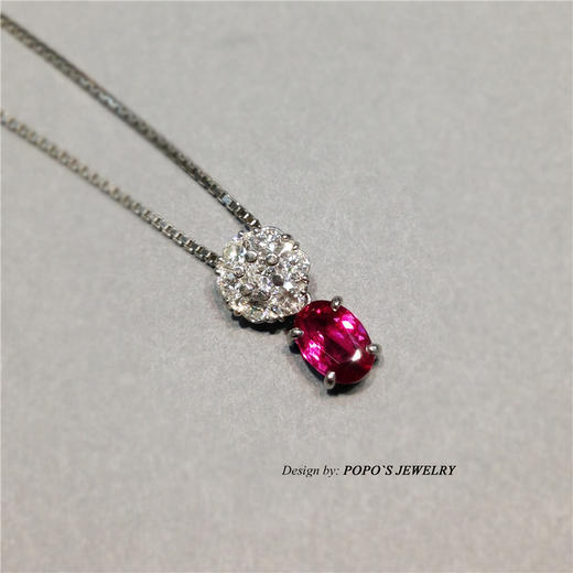 【每日特选】Pt900铂金红宝石钻石项链(预约看货) 商品图4