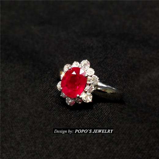 【每日特选】Pt900铂金缅甸红宝石钻石戒指(预约看货) 商品图5