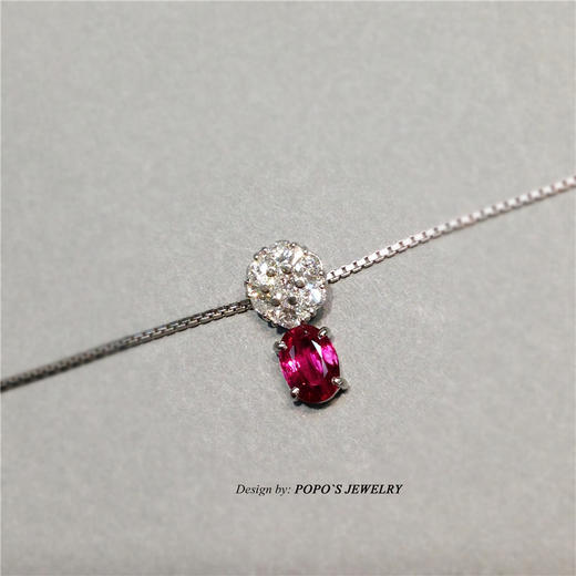 【每日特选】Pt900铂金红宝石钻石项链(预约看货) 商品图5