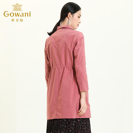 乔万尼风衣秋季新品气质流行收腰单排扣中长外套ES3A552 商品图3