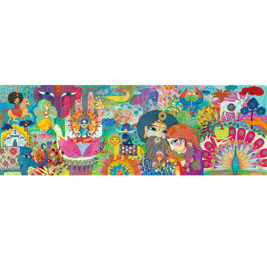 djeco进口儿童益智拼图1000片平面纸质高难度7-8-9-10魔幻印度 商品图4