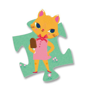 djeco交通工具动物拼图儿童益智智力早教小班中班3-4岁16片 冰淇淋车