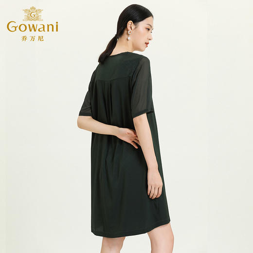 乔万尼桑蚕丝连衣裙夏季新品时尚圆领休闲宽松真丝裙中长ES2E185 商品图3