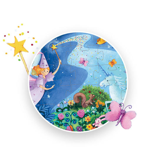 djeco仙女与独角兽公主平图拼图儿童益智智力女孩3-4-5岁小孩36片 商品图4