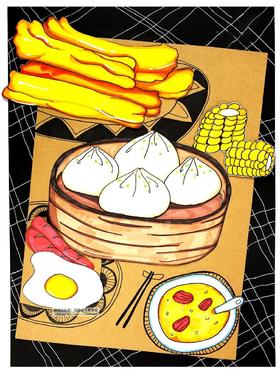 《丰盛的早餐》包子/油条/食物【自动发货：下单后，点击手机短信中收到的链接，即可获取文件下载的链接；如有任何问题，可添加客服微信hm33268获得帮助】
