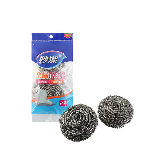 妙洁金属钢丝球2入装银色 商品图2