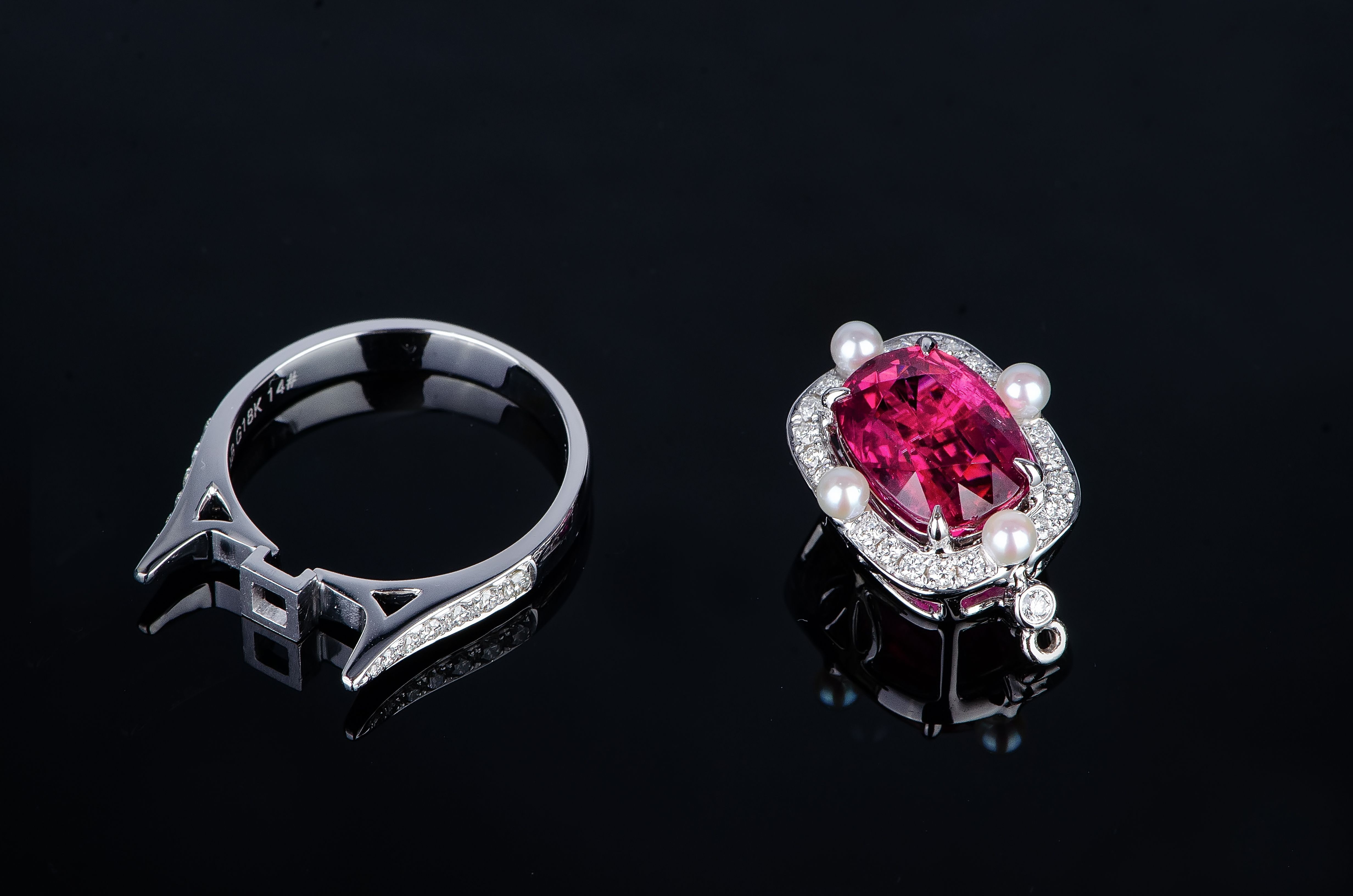 18k金碧玺胸针吊坠戒指多用款angiebella珠宝格格