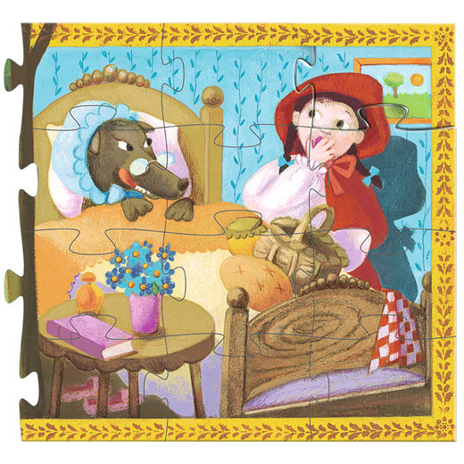 djeco小红帽儿童平面拼图3益智女孩大块4-5-6岁36片纸质玩具动脑 商品图4