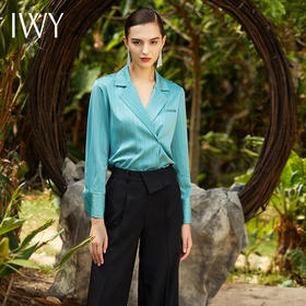 IWY/绿色竖条纹衬衫BP203106